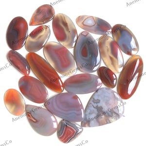 Cabochon rode Botswaanse agaat groothandel, mix van vormen en maten Rode Botswaanse agaat cabochon voor sieraden en ambachten.