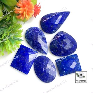 Lapislazuli facettierter Edelstein ca 18-23 mm Ca., Same As Bild 6 Stück Lot Für Schmuck, Lapis Lazuli Heilstein für Ringe 62466
