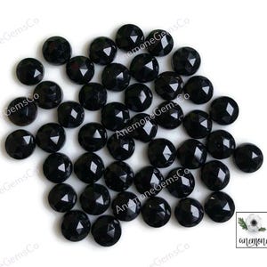Onice nero sfaccettato 5 mm forma rotonda taglio rosa cabochon, confezione da 20 pezzi, retro piatto naturale semiprezioso pietra preziosa onice nero uso per gioielli