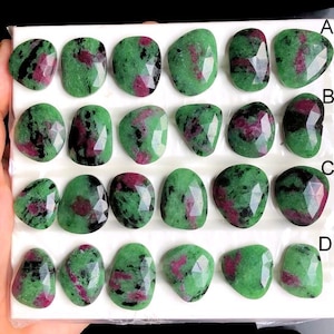 Rubis zoisite sélectionné, pierres précieuses taillées en rose, pierre naturelle semi-précieuse à facettes pour bijoux, bagues et colliers taillés en rose, bijoux attrayants 62493