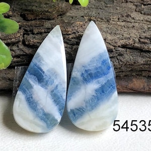 Paires de cabochons Scheelite, Pierre semi-précieuse naturelle pour la fabrication de boucles d'oreilles, Cabochon fait main, Cristal de méditation, Paires pour boucles d'oreilles