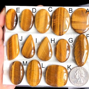 Cabochon oeil de tigre jaune sélectionné, pierre semi-précieuse naturelle pour la fabrication de bijoux, LOT de 275 bijoux en cristal curatif oeil de tigre