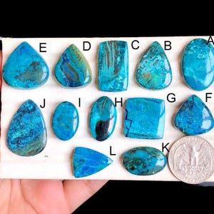 Ausgewählte Shattuckit Cabochon, natürliche Shattuckit Heilstein für die Schmuckherstellung, handgemachte Anhänger Schmuck LOT-15