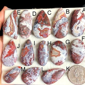 Cabochons d'agate en dentelle folle sélectionnés, pierre semi-précieuse naturelle pour la fabrication de bijoux, pierre précieuse naturelle d'agate en dentelle pour bijoux LOT-312