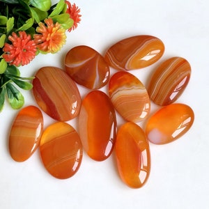 Gebänderter Achat Cabochon, 20 bis 26 mm Ungefähr Mix Form und Größe 10 Stück Lot, Halbedelstein Hand poliert Schmuck, Energie Kristall 56277