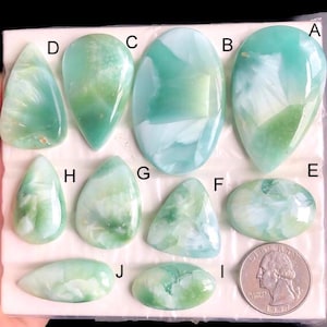Ausgewählte grüne Hemimorphit Cabochons, natürlicher Hemimorphit Natürlicher Edelstein für die Schmuckherstellung, Anhänger Schmuck, Geburtsstein LOT-329
