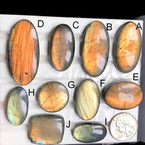 Cabochon di labradorite selezionati, pietra preziosa sciolta di labradorite naturale per la creazione di gioielli, labradorite multifuoco per pendenti, lotto di gioielli - 259