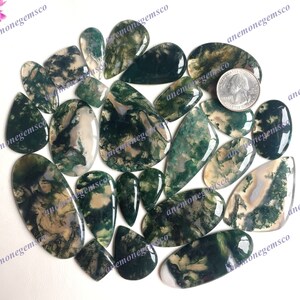 Lote al por mayor de cabujones de ágata musgosa de excelente calidad, con diversas formas y tamaños. La mejor ágata musgosa natural para la fabricación de joyas.