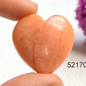 Prachtige cabochon met hart van perzik amazoniet, natuurlijke edelsteen perzik amazoniet hart voor sieraden edelsteen maken doe-het-zelf.