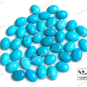 Cabochão oval azul turquesa natural do Arizona, 5 x 7 mm, pacote com 10 peças, lote de pedras preciosas soltas polidas para brincos, pingentes e fabricação de joias.