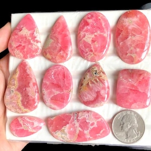 Cabochon de rhodochrosite sélectionné, pierre semi-précieuse naturelle de guérison pour la fabrication de bijoux, bijoux de style bohème en rhodochrosite LOT-317