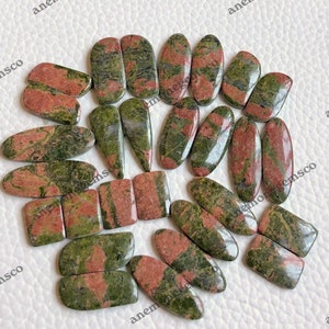 Unakiet jaspis cabochon paar groothandel Lot, mix vormen en maten Unakiet jaspis cabochon voor het maken van sieraden