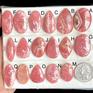 Cabochon de rhodochrosite sélectionné, pierre semi-précieuse naturelle de guérison pour la fabrication de bijoux, bijoux artisanaux en rhodochrosite LOT-375