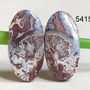 Paires de boucles d'oreilles Crazy Lace en agate, Paires de pierres précieuses en agate de qualité supérieure pour la fabrication de boucles d'oreilles, Cabochons polis à la main, Cristal de méditation