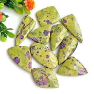 Cabochão de pedra preciosa Atlantisita, 15 a 30 mm aproximadamente, formato e tamanho mistos, lote com 10 peças, pedra preciosa solta para fabricação de joias, pingente enrolado em arame 56910