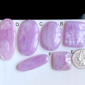 Cabochon de Kunzite sélectionné, Pierre semi-précieuse naturelle pour la fabrication de bijoux, LOT de 151