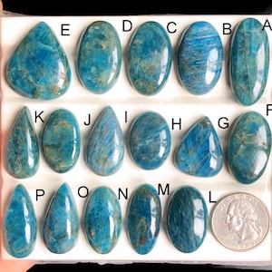 Cabochon néon apatite sélectionné, pierre semi-précieuse naturelle pour la fabrication de bijoux, bijoux de style bohème apatite LOT-362