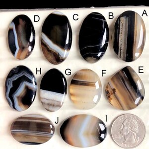 Ausgewählte gebänderte Achat Cabochons, natürlicher gebänderter Achat Edelstein für die Schmuckherstellung, handgefertigter Edelstein für Draht eingewickelte Anhänger LOT- 380