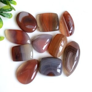 Roter Botswana Achat Cabochon, Halbedelstein, 18 bis 29mm ca Mix Formen und Größe Handgemachter Schmuck, Schutz Kristall 56290