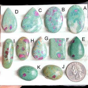 Cabochon di rubino e fucsite selezionato, pietra semipreziosa naturale per la creazione di gioielli, gioielli con pietra curativa in rubino e fucsite, LOTTO 446