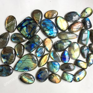 Natuurlijke labradoriet cabochon groothandel Lot, mix vormen en maten Multi labradoriet cabochon voor het maken van sieraden