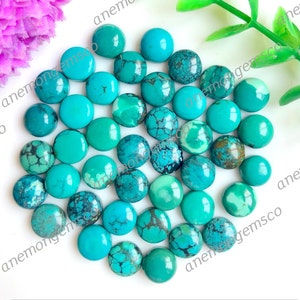 Turquoise Cabochon 9MM 2 stuks Pack, Topkwaliteit Turquoise voor sieraden Edelsteen maken, Natuurlijk Turquoise Gebruik voor Boho Stijlvolle sieraden