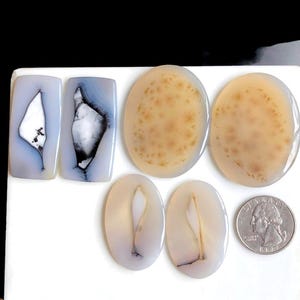 Paires de boucles d'oreilles en agate dendrite sélectionnée cabochons, boucles d'oreilles de style bohème en agate dendrite de qualité supérieure, bijoux faits main, LOT-194