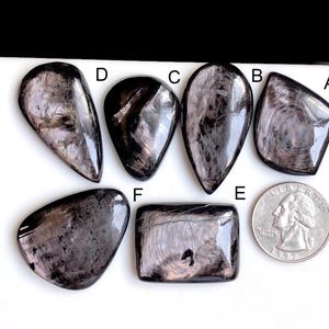 Cabochons en hypersthène sélectionnés, pierres semi-précieuses naturelles pour la fabrication de bijoux, pendentifs en pierres naturelles d'hypersthène LOT- 146
