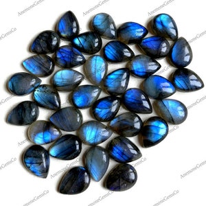 13x18mm Labradorit Birne Cabochons Edelstein Lot, Natürlicher Labradorit Birne Edelstein für Schmuckherstellung, Halbedelstein.
