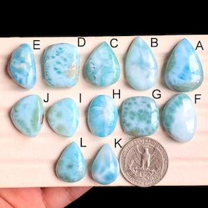 Ausgewählte Larimar Cabochon, Natürliche Designer Larimar Lose Edelstein für die Schmuckherstellung, Blau Larimar Boho Style Schmuck LOT-3