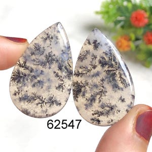 Dendrit-Opalohrring paart Edelstein, natürlicher Halbedelstein 33x20x4mm, atemberaubenden Dendrit-Opal handgemachtes Ohrringe Geschenk für sie