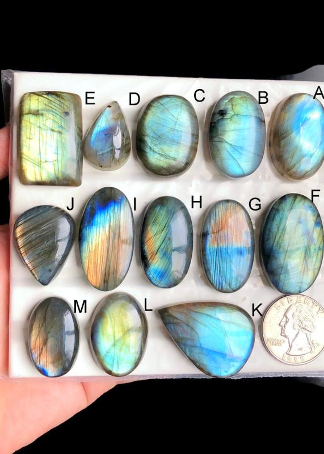 Labradorite Colorless Selected Multi Flashy Labradorite Cabochon, Natural Color Labradorite ...
