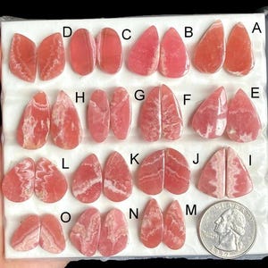 Cabochon de rhodochrosite sélectionné, pierre semi-précieuse naturelle de guérison pour la fabrication de bijoux, boucles d'oreilles de style bohème en rhodochrosite LOT-377