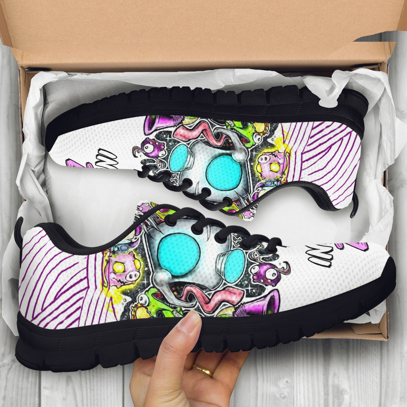 Zim Casual Sneaker Invader Zim Shoes GIR Sneaker Gaz Shoes Etsy