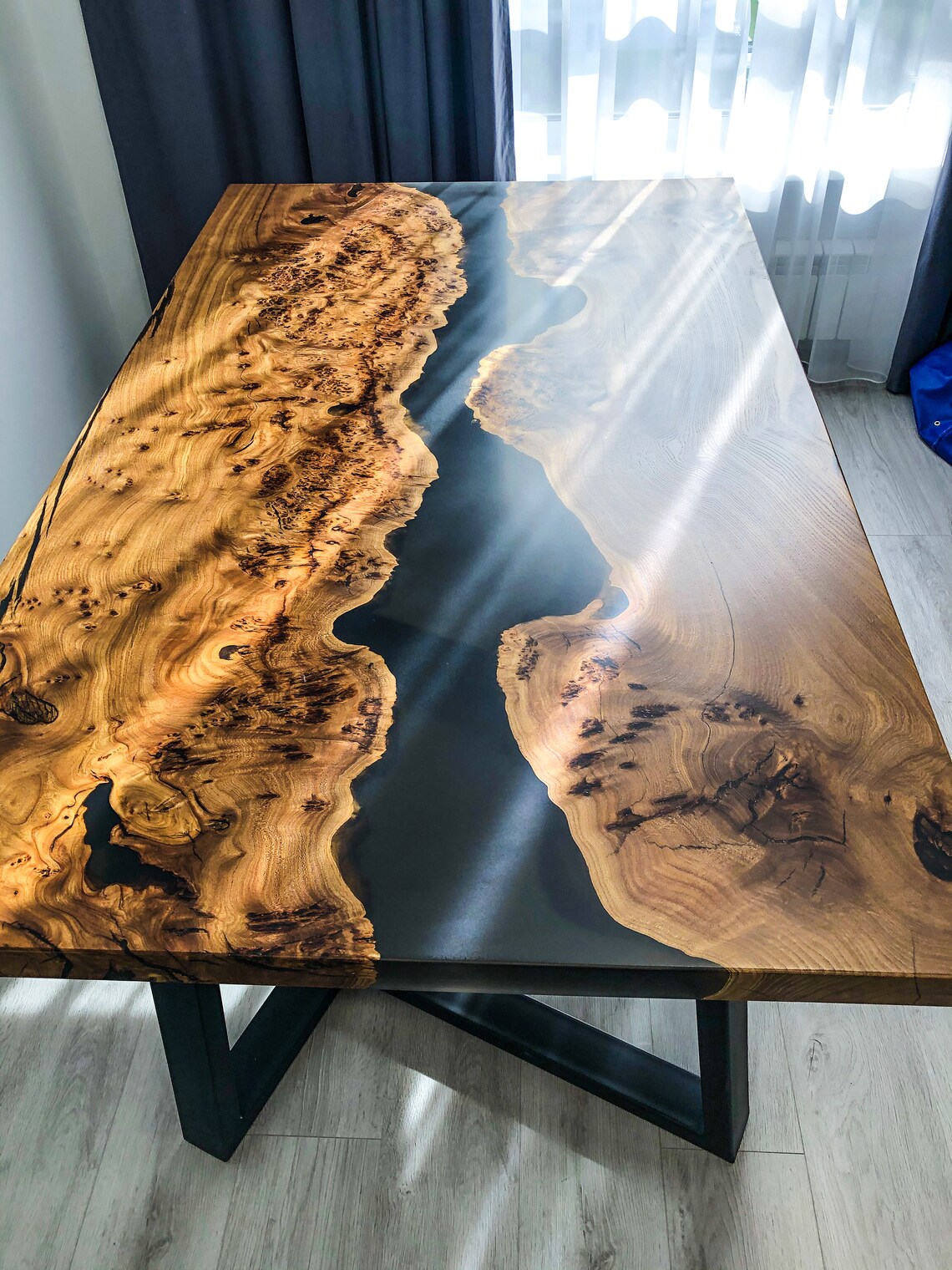 Rustic Epoxy Coffee Walnut Table Top / Reclaimed Wood Resin Etsy