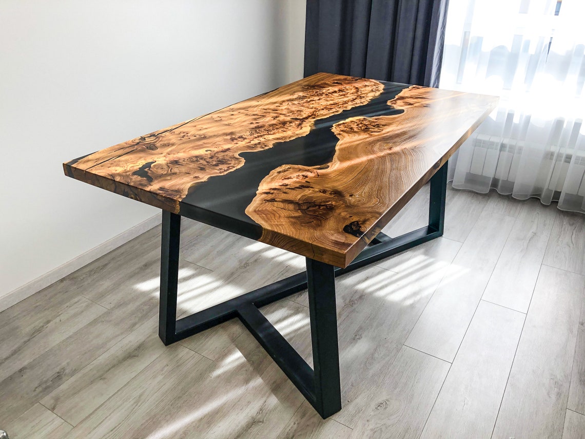 Rustic Epoxy Coffee Walnut Table Top / Reclaimed Wood Resin Etsy