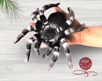 Crochet pattern. Amigurumi Spider. Whiteknee Tarantula. DIY crochet tutorial PDF.