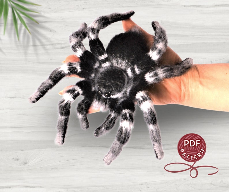 Crochet pattern. Amigurumi Spider. Whiteknee Tarantula. DIY crochet tutorial PDF. image 1