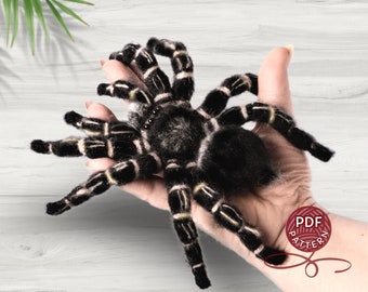 Crochet pattern. Amigurumi Spider. Zebraknee Tarantula. DIY crochet tutorial PDF.