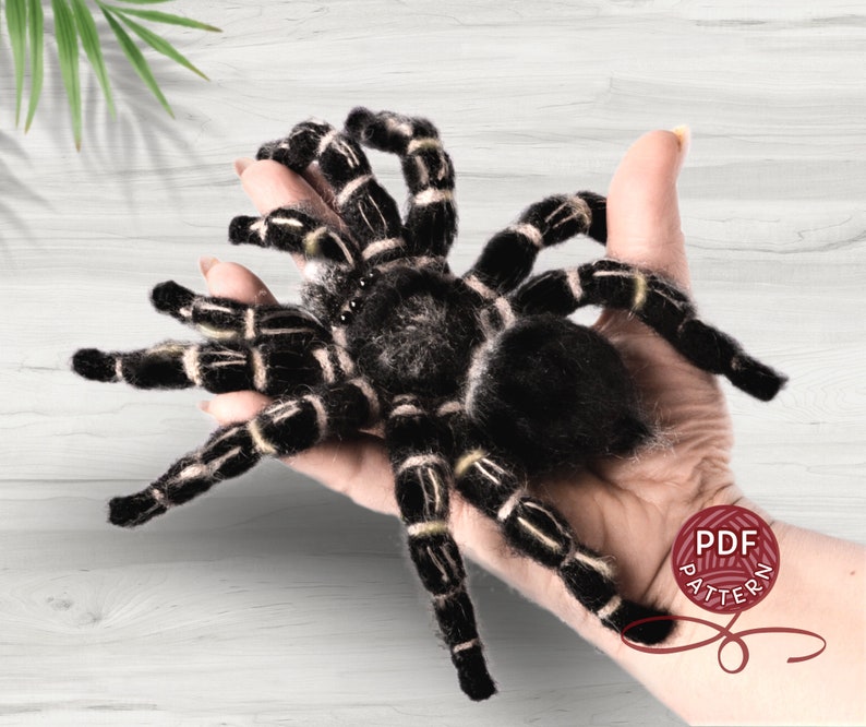 Crochet pattern. Amigurumi Spider. Zebraknee Tarantula. DIY crochet tutorial PDF. image 1