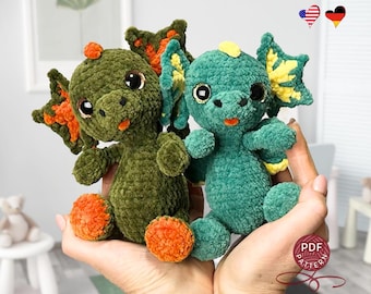 Amigurumi Dragon Crochet Pattern: Easy Plush Toy (PDF Pattern)