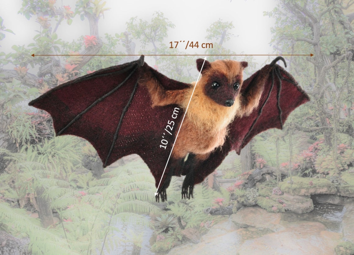 Crocheted Large Flying Fox. Amigurumi Bat. Crochet Pattern. - Etsy