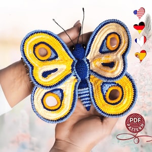 Amigurumi butterfly. Crochet pattern. PDF crochet tutorial.
