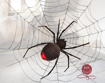 Сrochet pattern. Amigurumi Spider Black Widow. Halloween Spider. DIY crochet tutorial PDF.