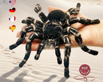 リアルなかぎ針編みのクモのパターン - コスタリカのゼブラニー