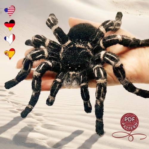 洋楽 Tarantula Realistic Crochet Spider Pattern – Costa Rican Zebraknee Tarantula