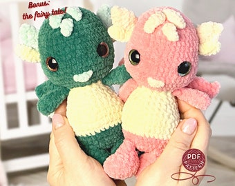 Crochet pattern Plush Dragon. Amigurumi  Dragon. Easy crochet pattern.  DIY crochet Instructions PDF.