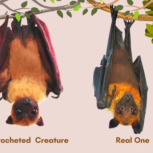 Crochet Pattern. Amigurumi Bat. Large Flying Fox. DIY Crochet Tutorial ...