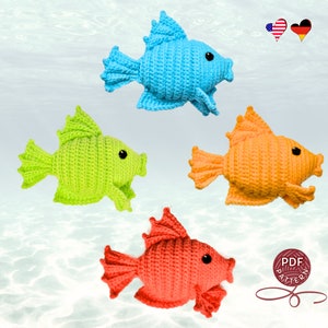 Crochet pattern. Amigurumi Fish. DIY crochet tuturial PDF.