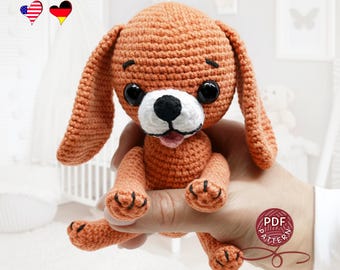 Crochet pattern for a Puppy. Amigurumi Little Dog. Crochet tutorial PDF.